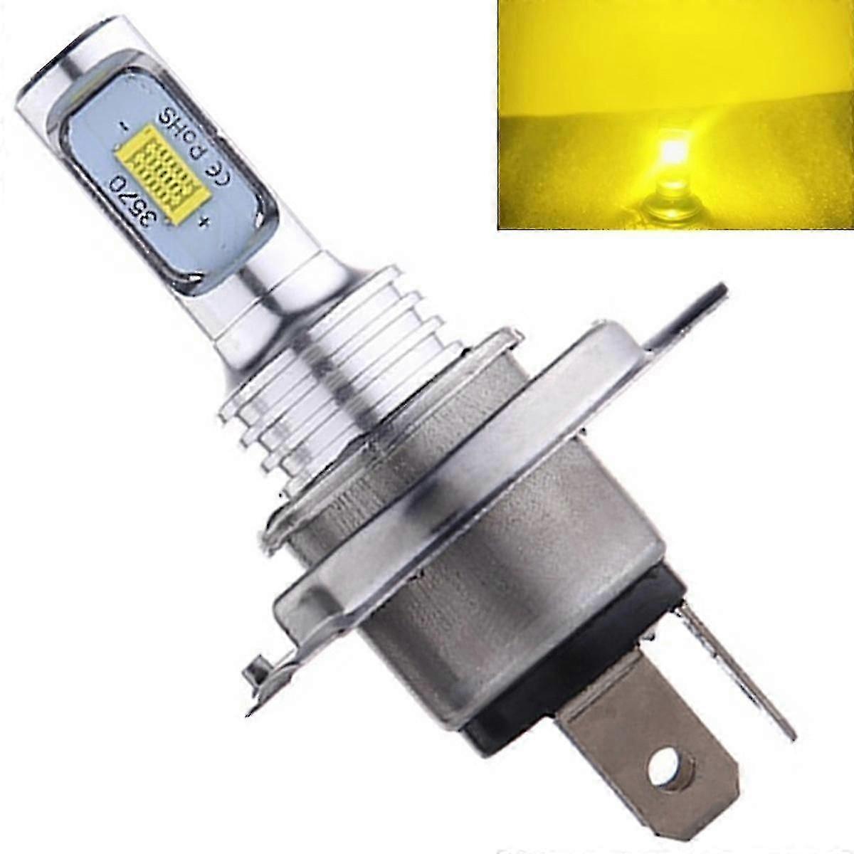 Yellow Light H4 80w 3570 2smd Strong Light Car Led Decoding Fog Light H4 Motorcycle Light