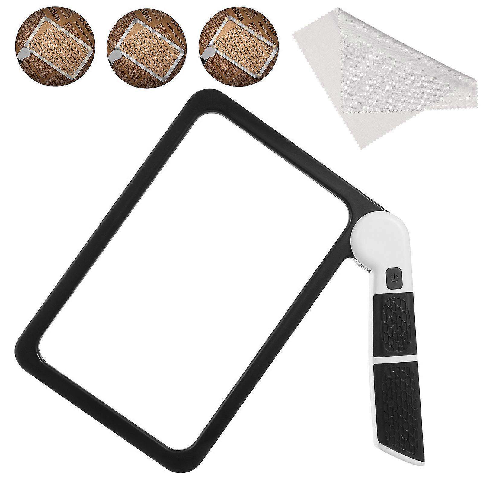 Folding Magnifier Black Magnifying Glass for Reading Use 4Pcs Set