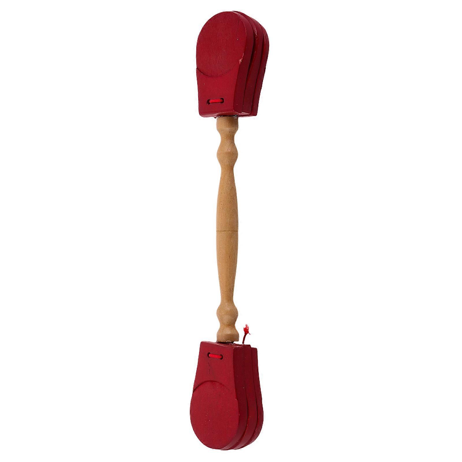 Wooden Double-Headed Castanets Percussion Instrument Hand Clapper
