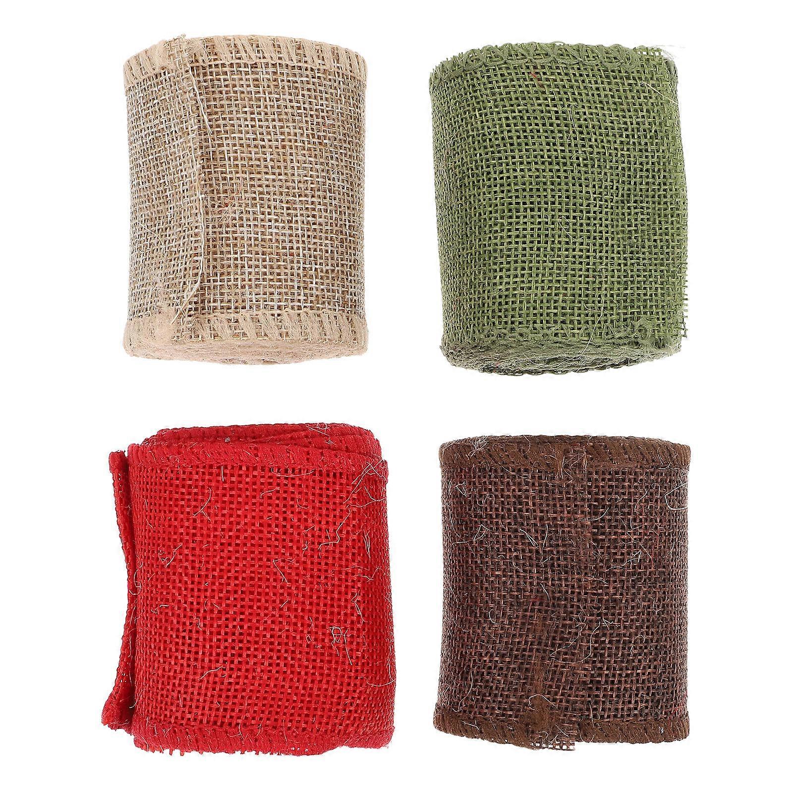 Xmas Decorative Ribbon 4 Rolls for Gift Wrapping and Wreath Making