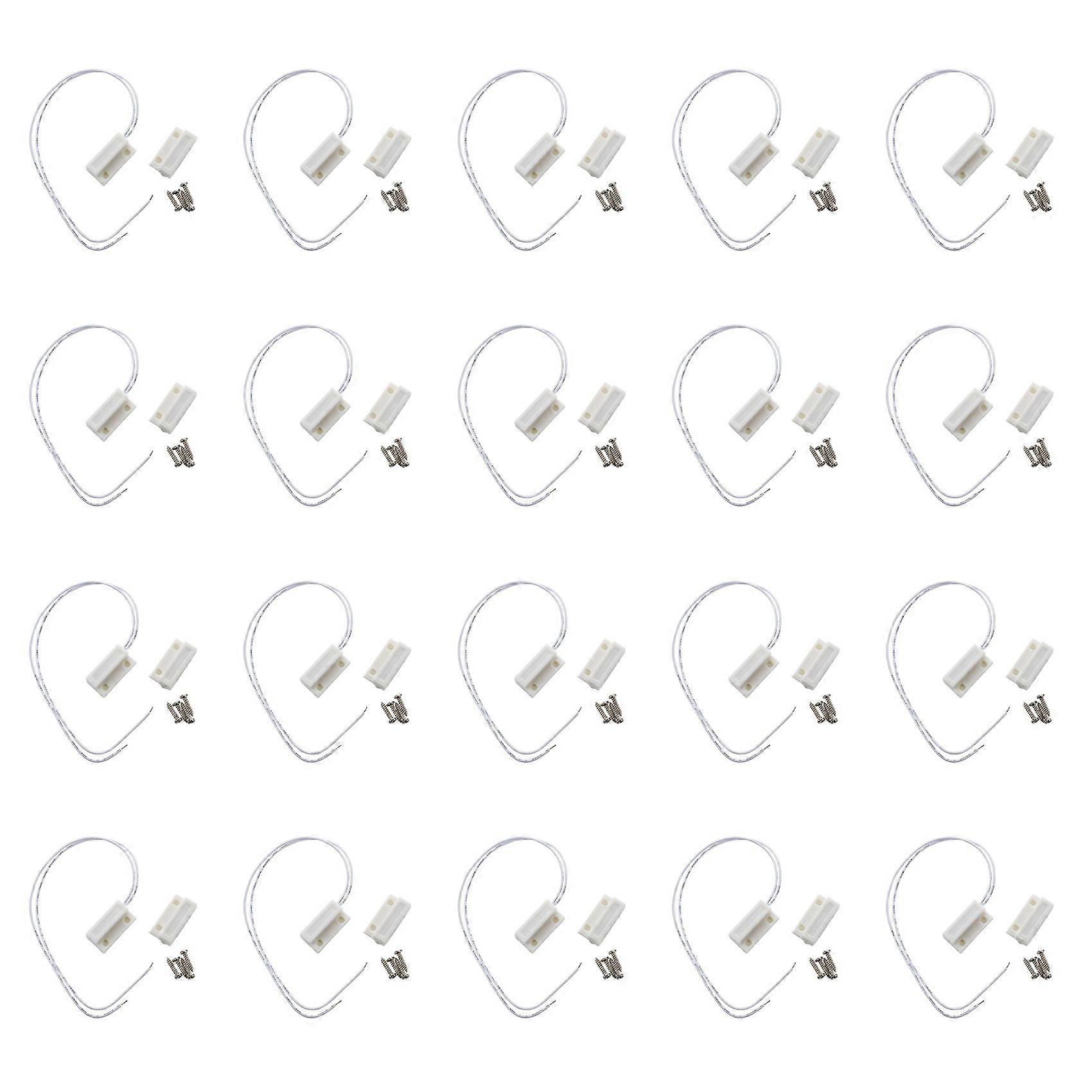 40X White Door Window Contacts Magnetic Reed Switch Sensor