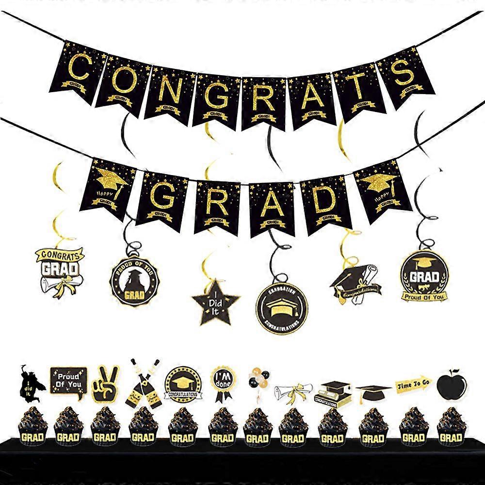 Happy Graduation Banner Set, Graduation Party Decorations 2023, Graduation Backdrop for Class of 2023 Decorations