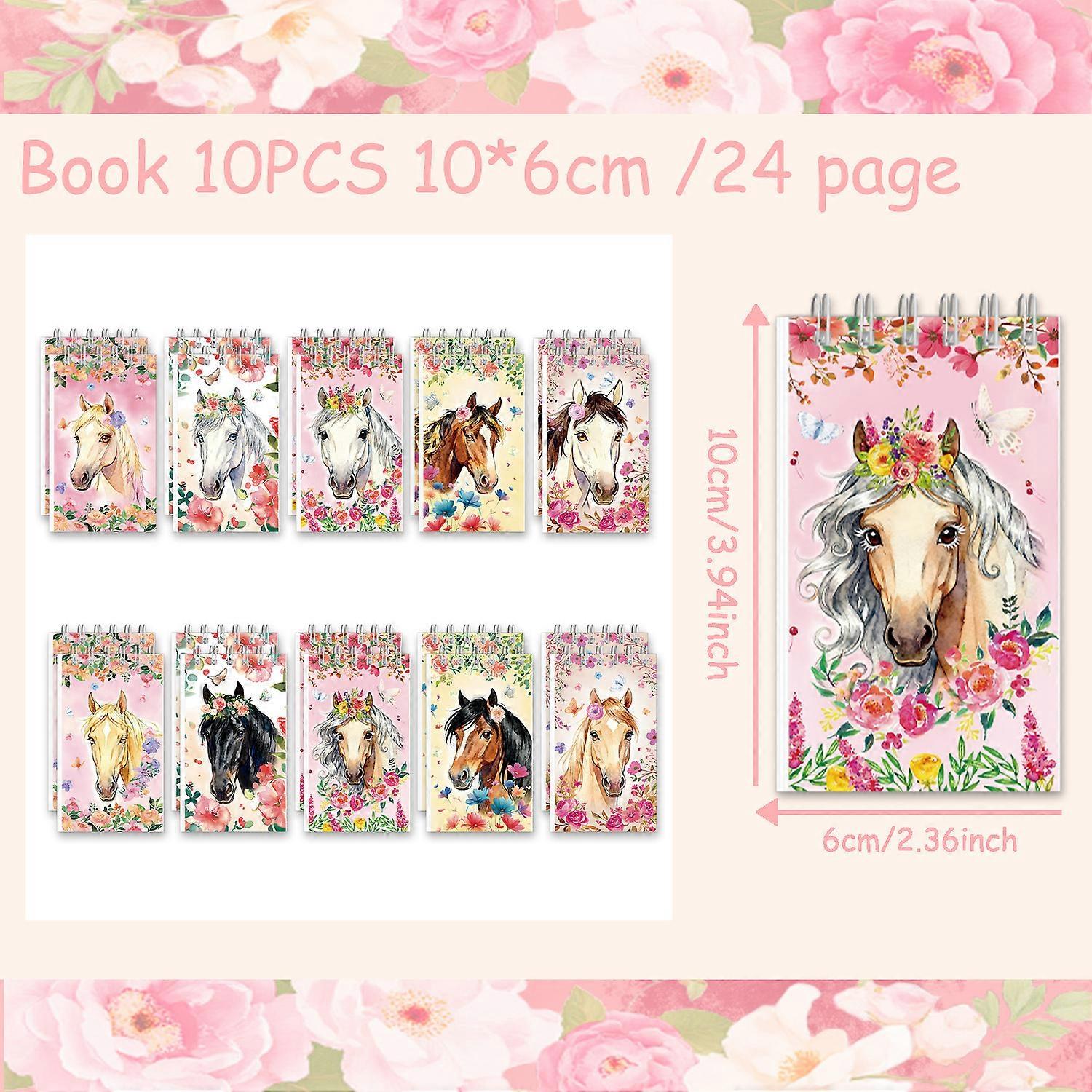 Horse racing notebook, student pocket spiral notebook, pony-themed diary, mini notebook