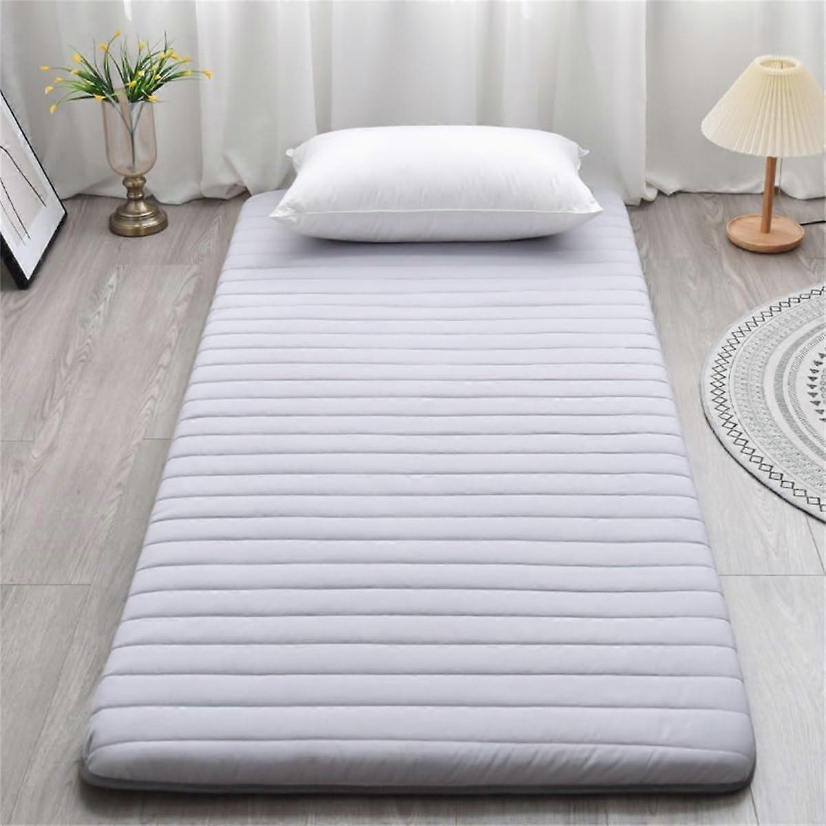 Japanese Futon Mattress with Ergonomic Spinal Support, Foldable Tatami Floor Sleeping Pad 80x190cm Gray