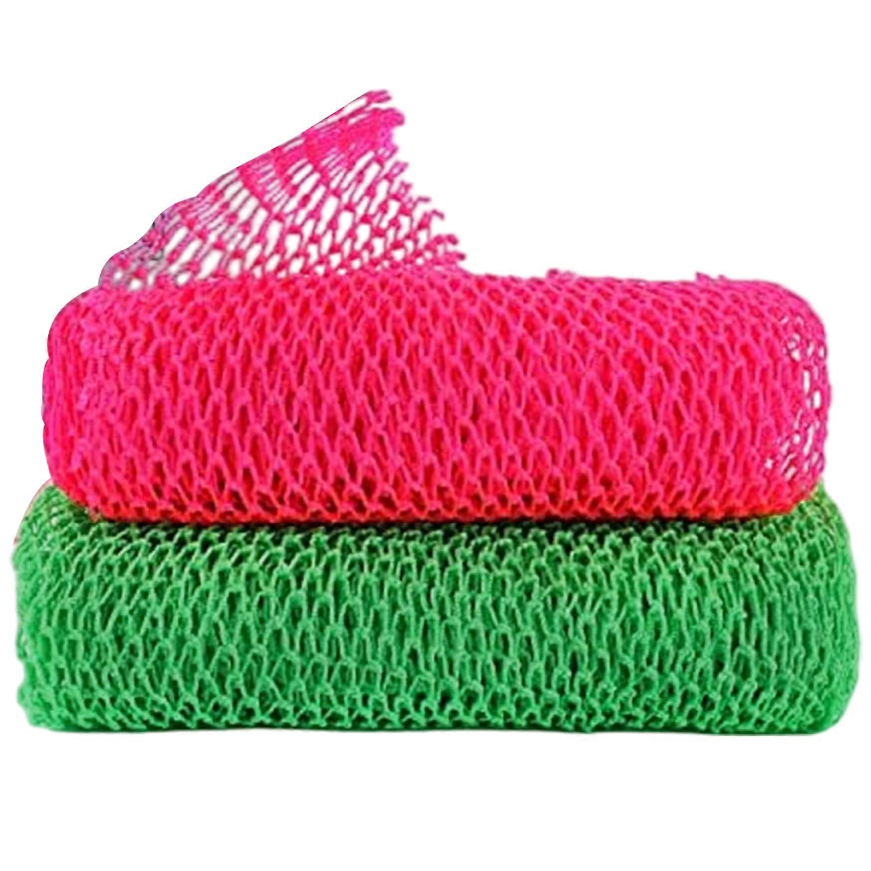 2PCS African Exfoliating Net Sponge with ExtraLarge Mesh for Full Body and Long Back Scrubbing