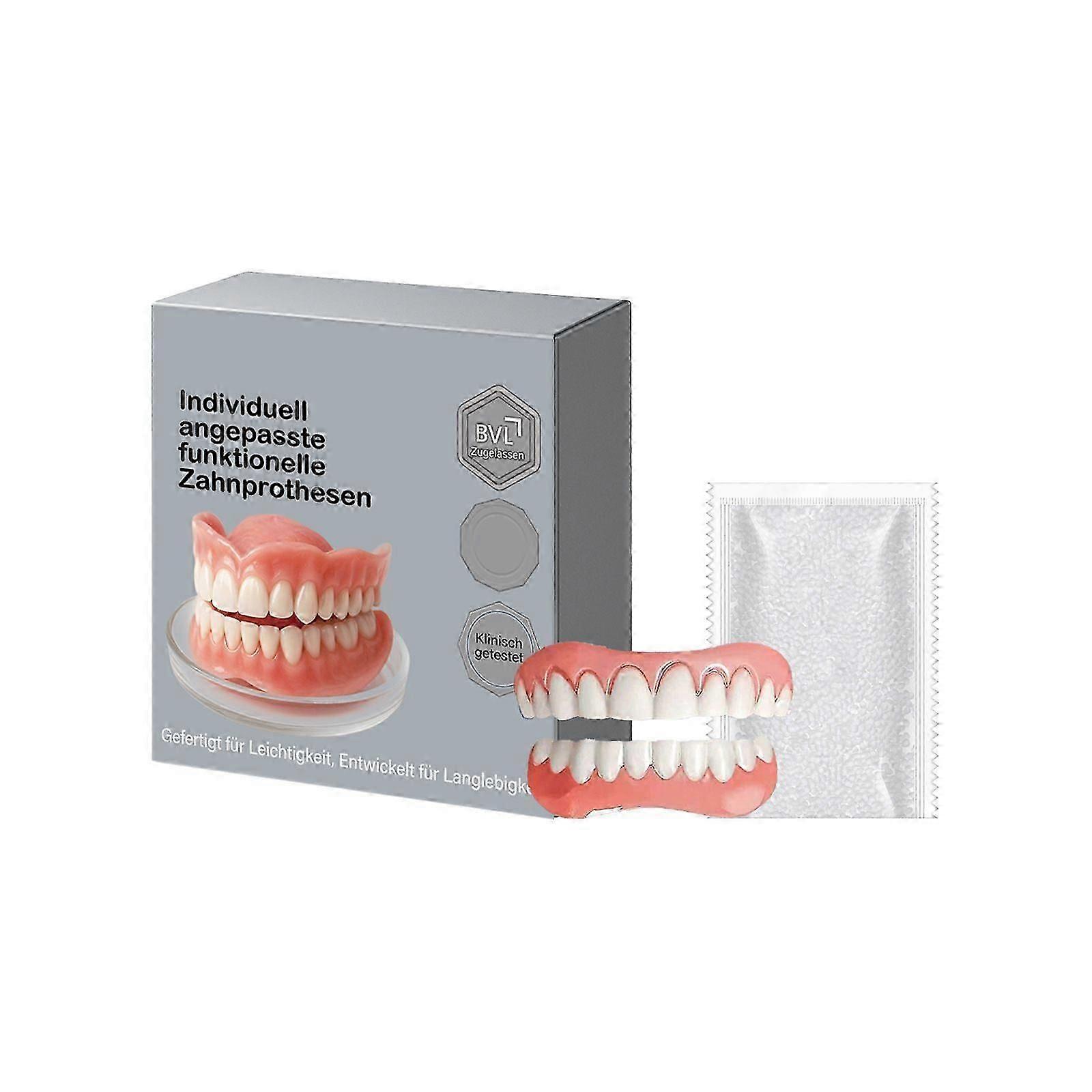 Advanced Full Denture Set, Silicone Reline Denture Set, Denture Reline Kit,Premium Denture, Natural-Looking Teeth, Soft and Comfortable