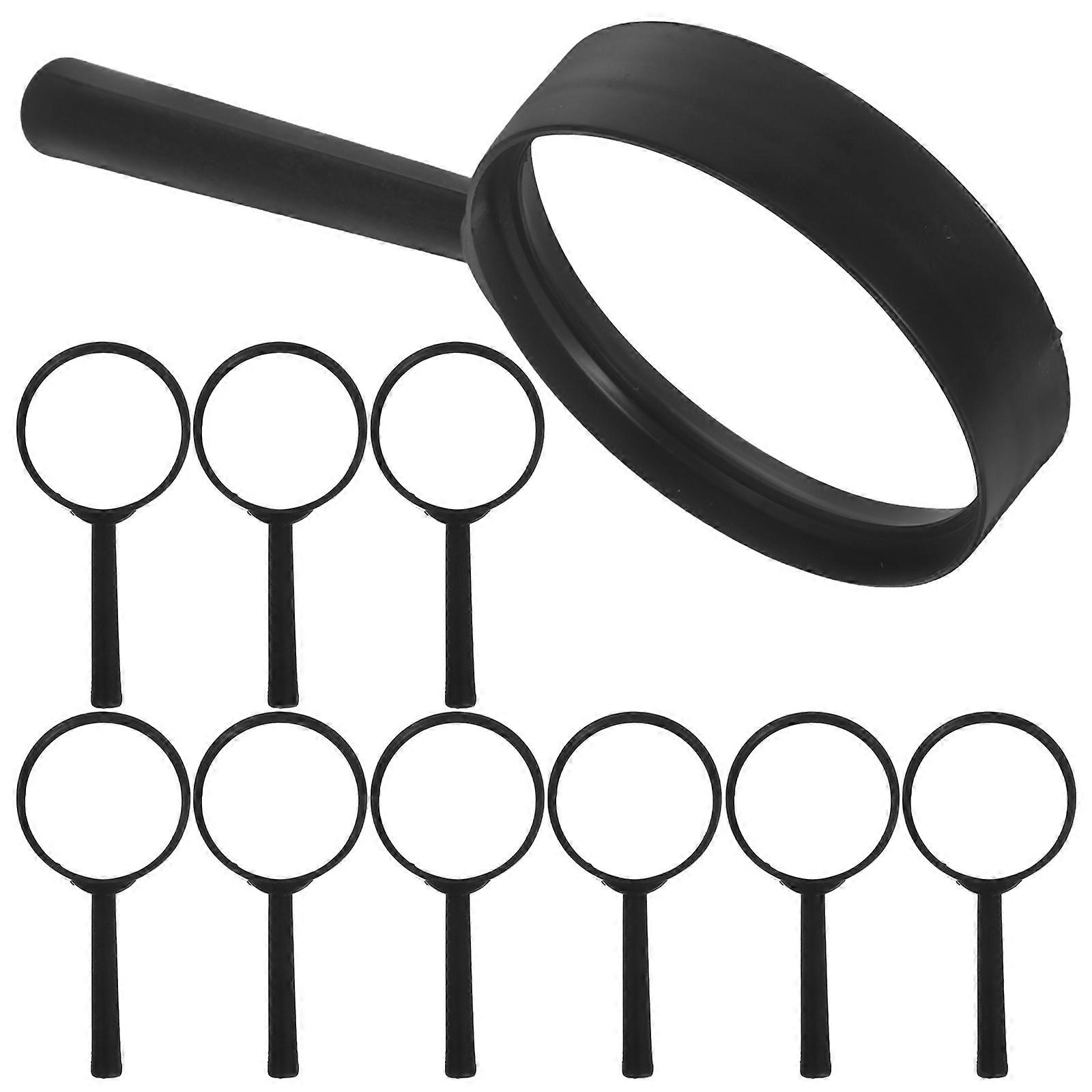 Black Handheld Magnifier 3X Optical Glass for Educational Use 20Pcs