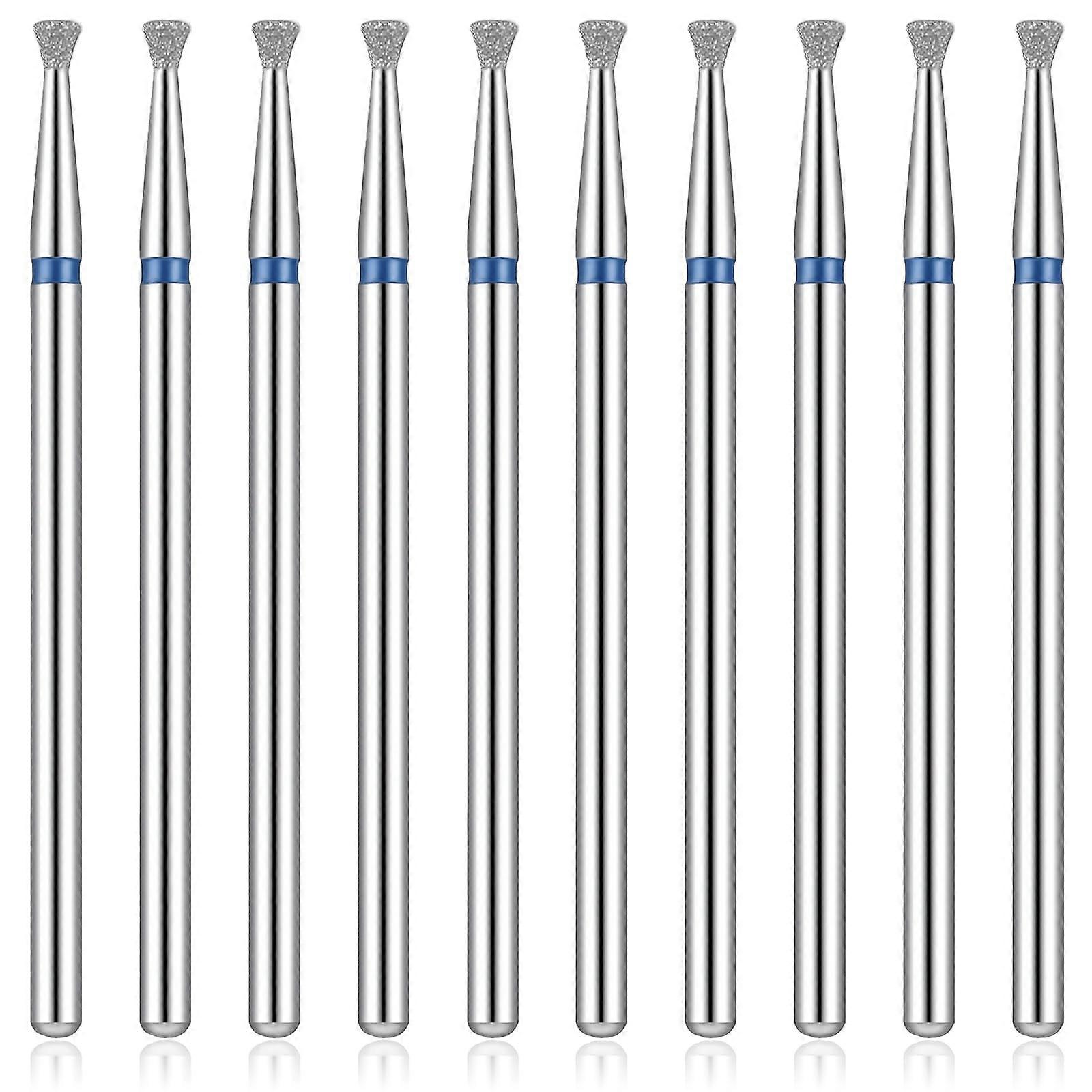 Professional Cuticle Drill Bits Set 10pcs with Safe Rounded Diamond Tip for Precision Manicure
