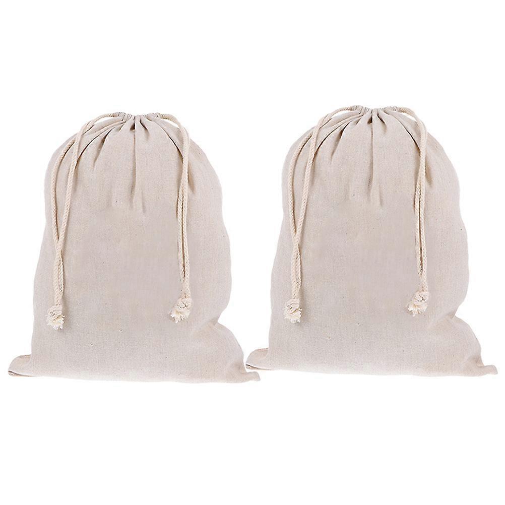Natural Linen Bread Bags for Storage Use 2Pcs Drawstring Bread Storage Bags