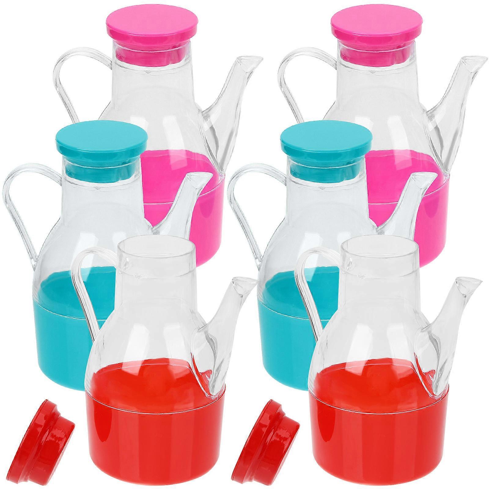 Oil Dispenser Bottle Multifunctional Condiment Bottle for Kitchen Use 6Pcs