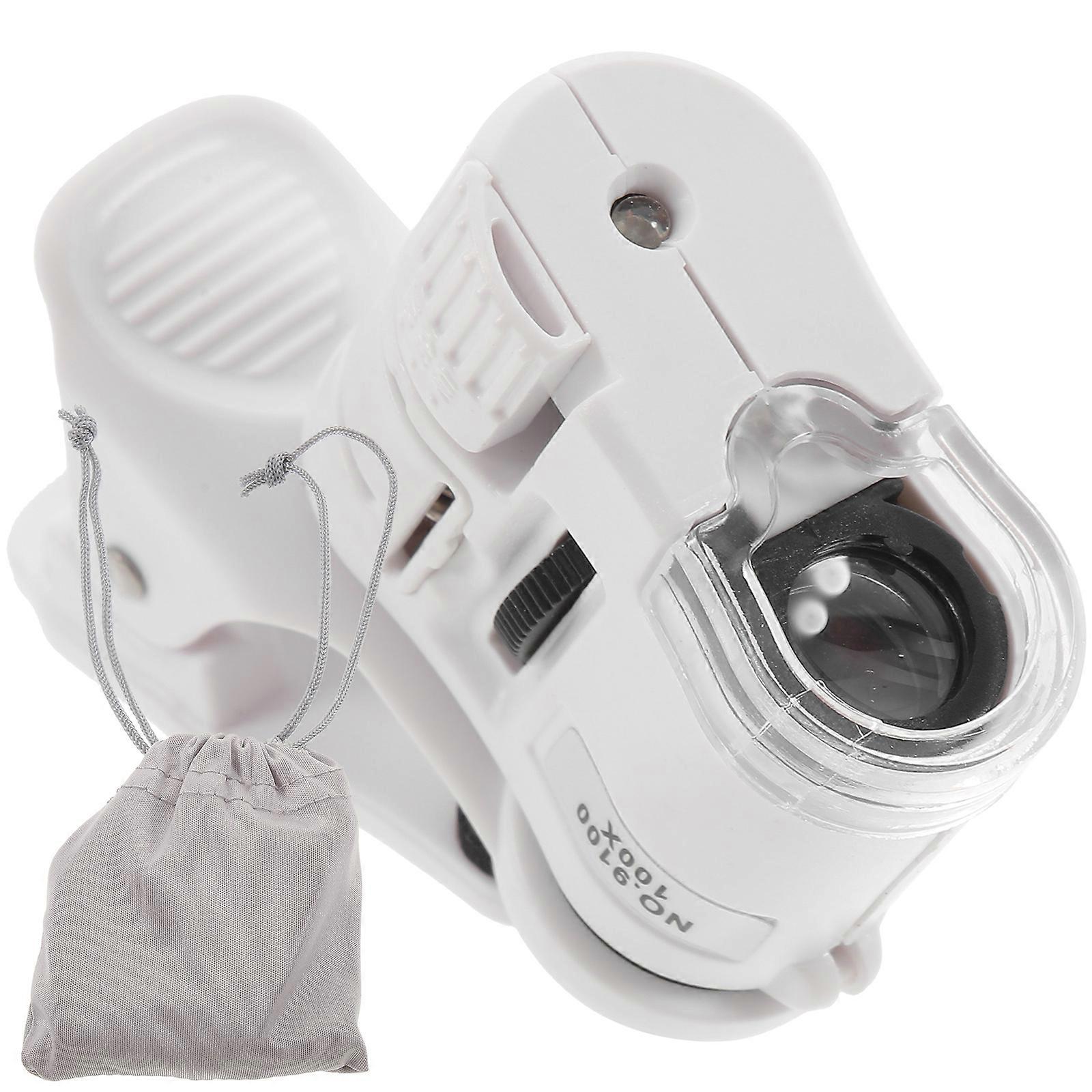 Mini Phone Camera Clip Magnifier for 100X Clip-on Microscope with LED Light