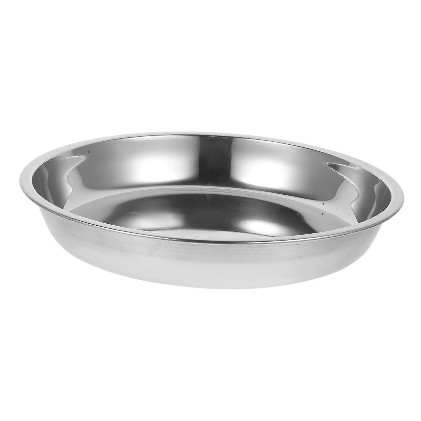 Large Round Stainless Steel Serving Platter for Appetizers and Main Courses, Rust Resistant, Easy Clean