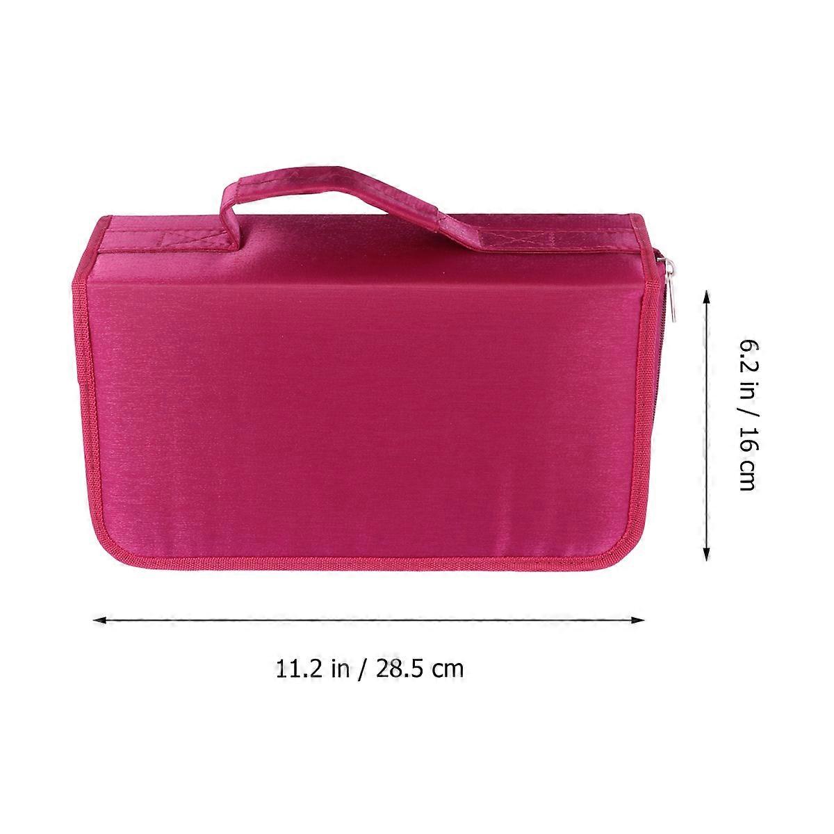 Red Cd Storage Bag Mercerized Cloth for Storage Use 128 Pieces Organizer