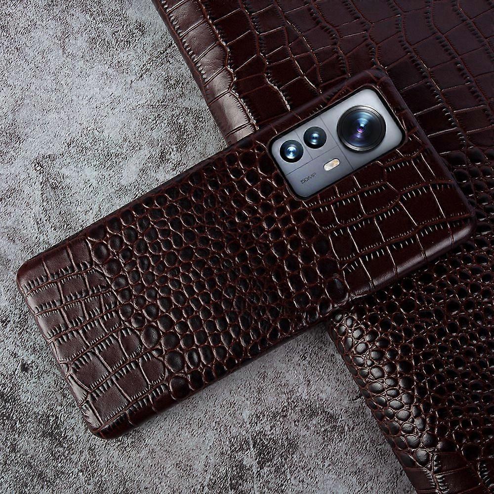 Case For Iphone 13 Pro Dark Brown Leather No11804