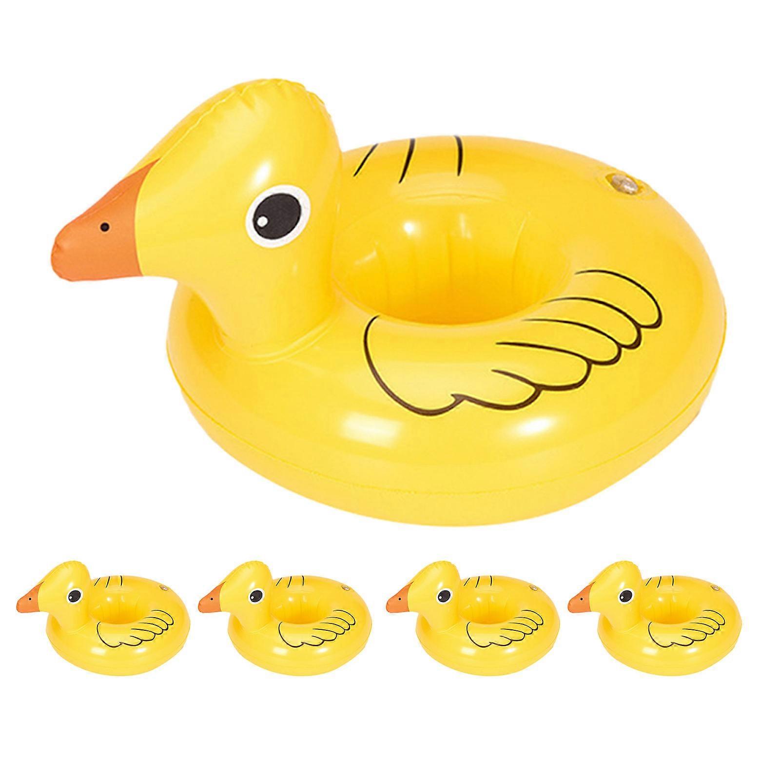 Cup Base Duck Shaped for Storage Use 5Pcs Inflatable Yellow
