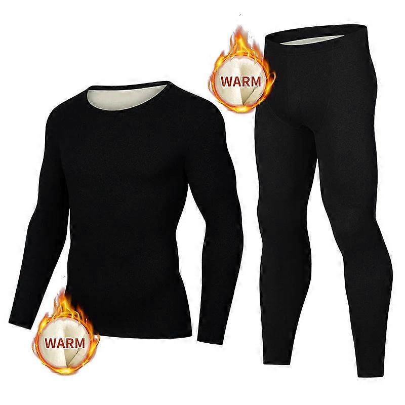 Men's Winter Thermal Underwear Set, Slim Fit, High Elasticity, Double Warmth,