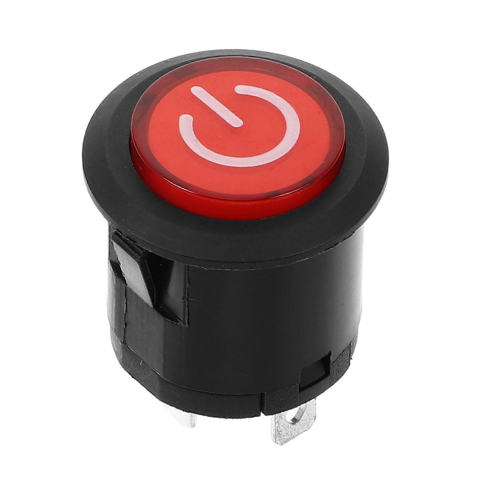 Red Kid Electric Car Push Button Rocker Switch for Electric Motorcycles 2Pcs