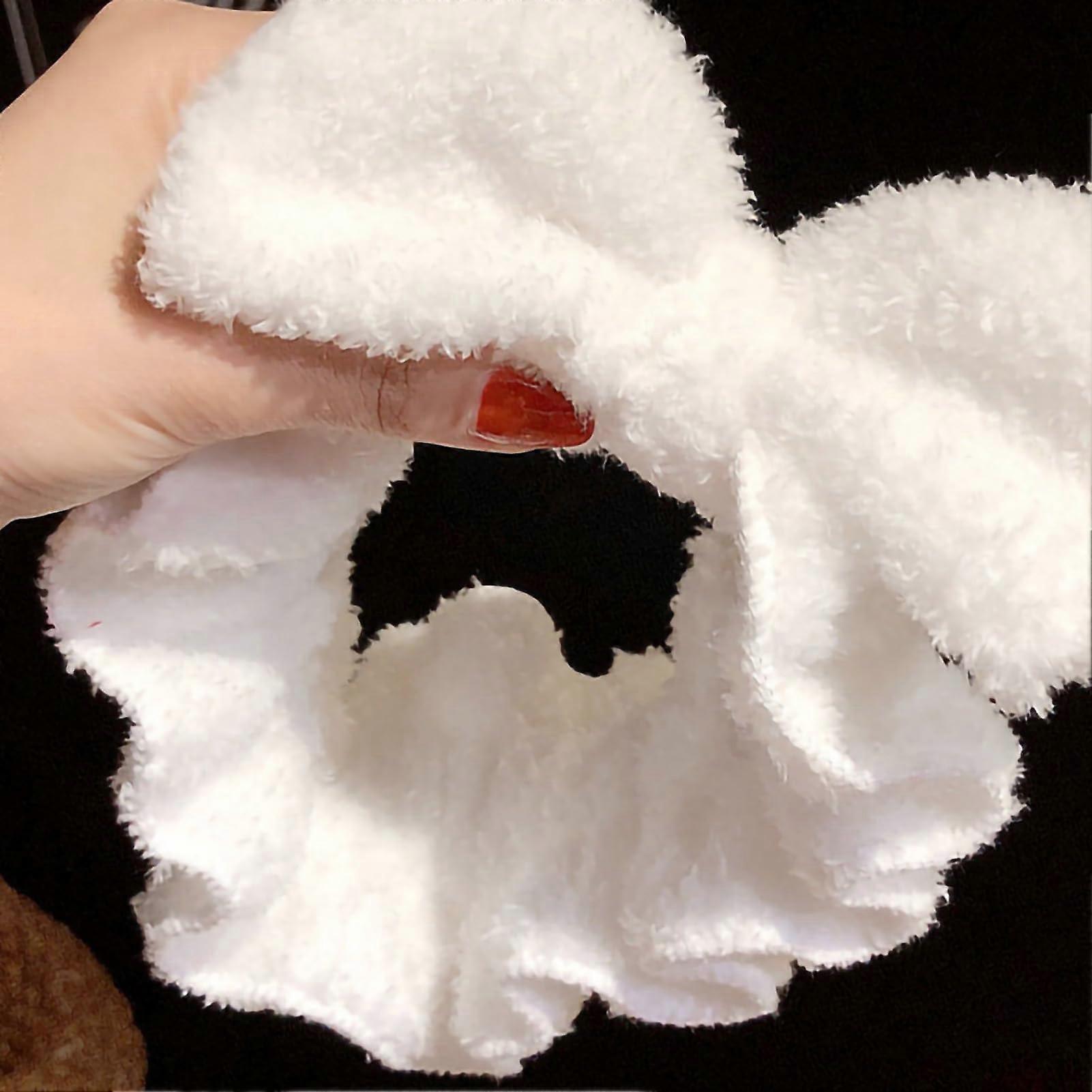 Makeup Headband with Cute Bow, Soft SkinFriendly Fabric, Comfortable Elastic Fit, White