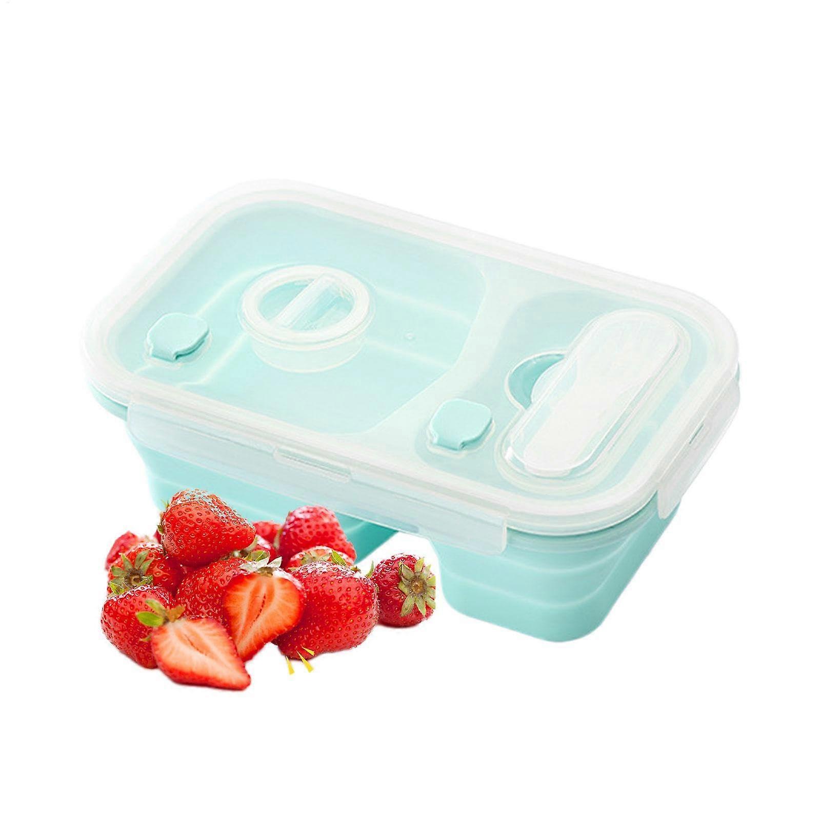 Silicone Lunch Box Foldable Leakproof FoodGrade Container for Work School Travel Camping