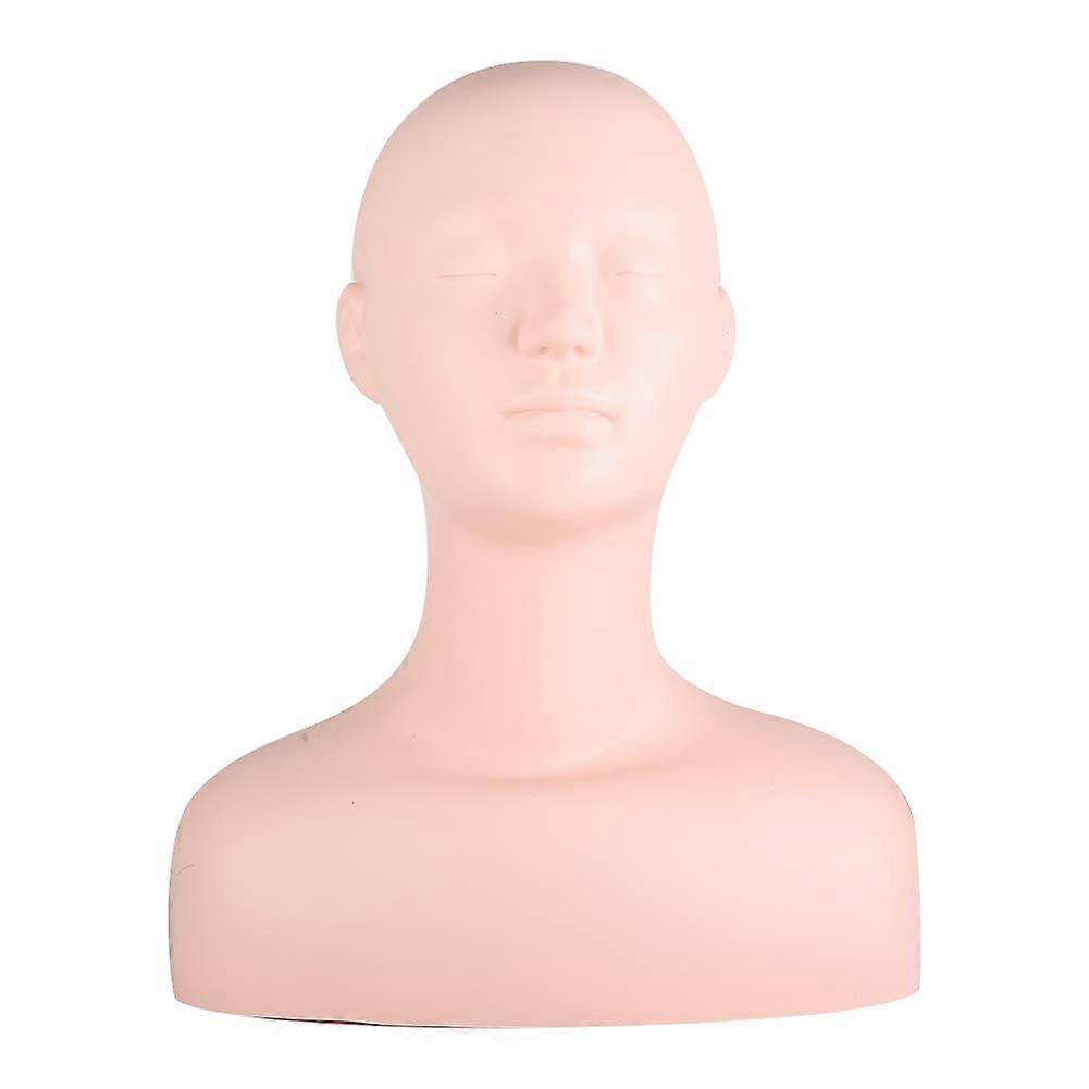 Mannequin Head with Shoulders for Wig Display and Makeup Practice, Realistic Silicone Model
