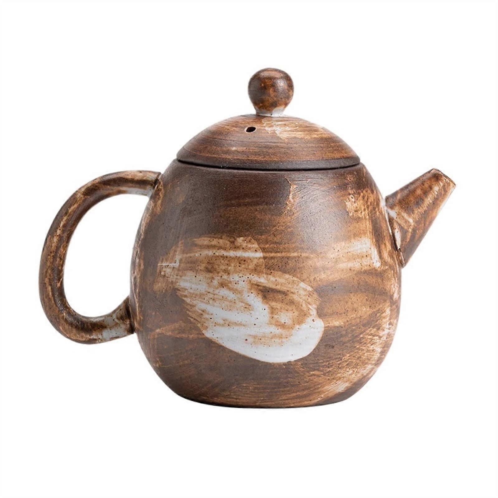 Handmade Retro Ceramic Teapot for Loose Leaf Tea, Small Kung Fu Style Single Kettle
