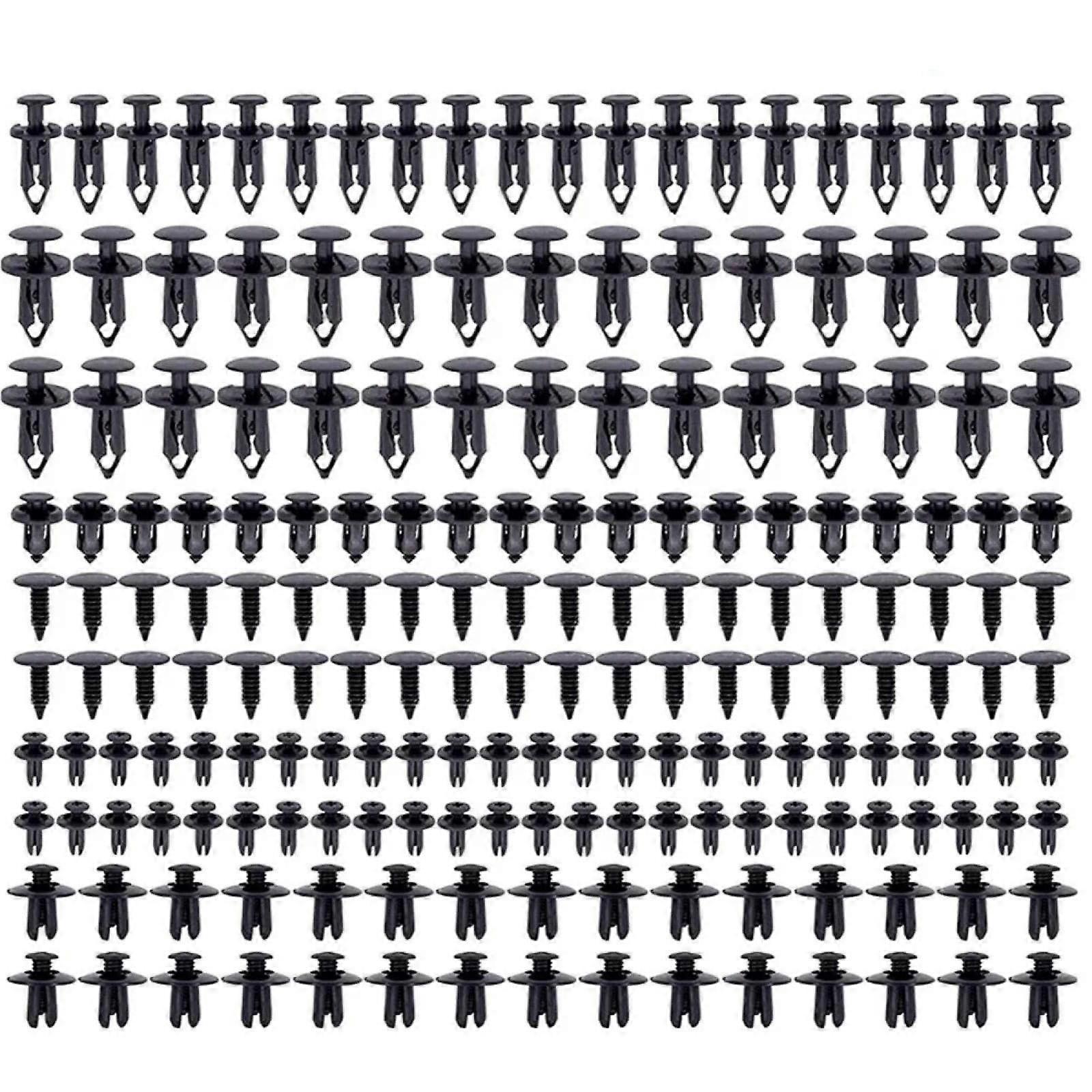 Universal Car Retainer Clips Set 190Pcs MultiSize Plastic Rivets with Storage Box for Auto Trim