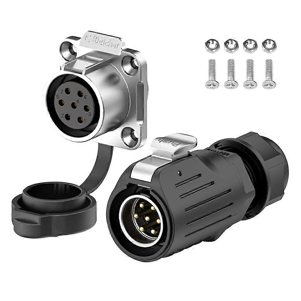 IP68 Waterproof 7 Pin Circular Connector with Quick Plug, AntiInterference, Male Female