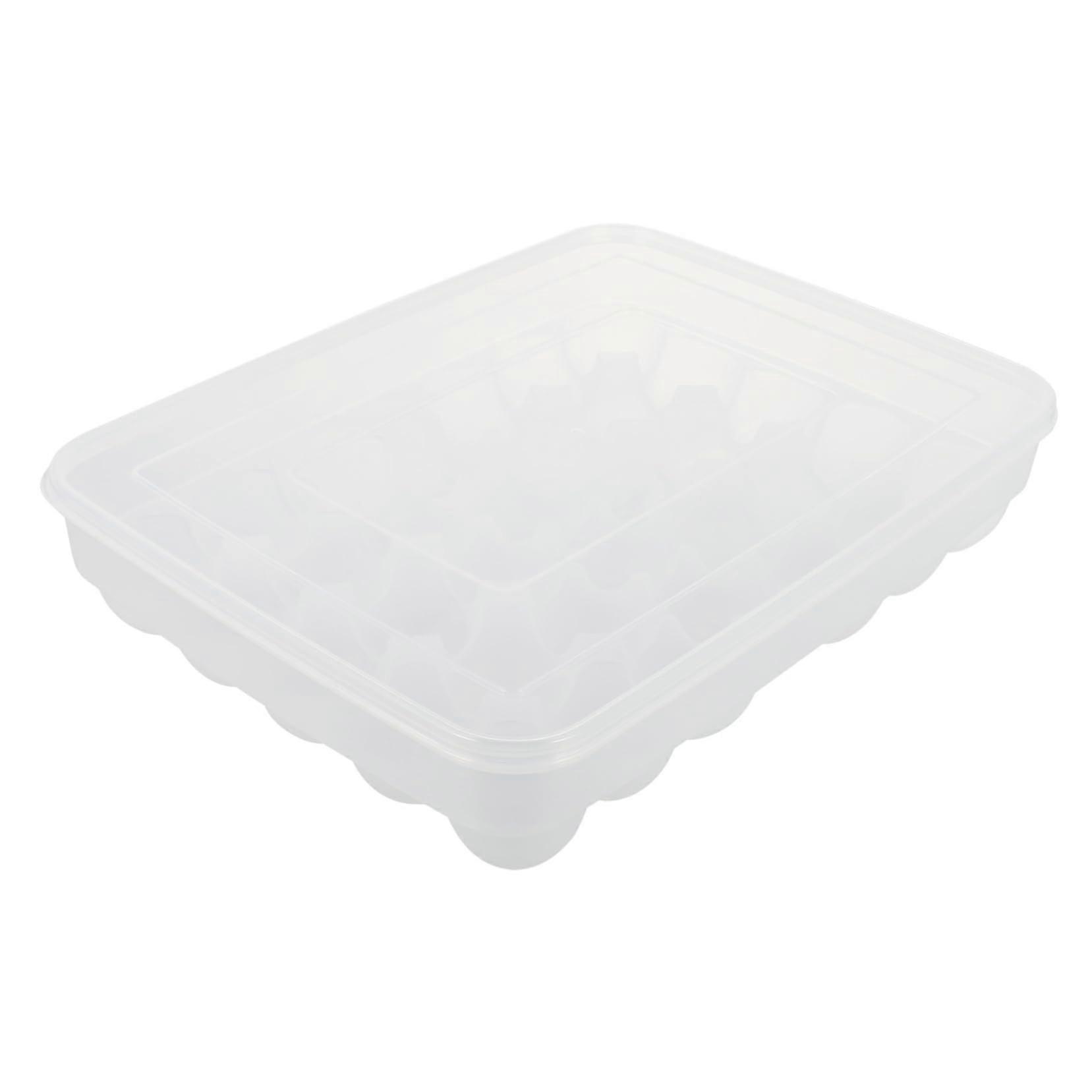 Refrigerator Egg Storage Container with Lid, 34 Grids Large Capacity Stackable Egg Organizer