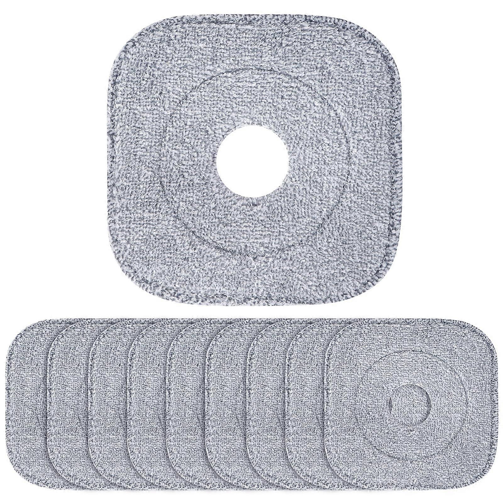 10 Pack 8.6 Inch Square Microfiber Mop Pad Refills,  Absorbency, Machine Washable, Compatible with True and Tidy Spin Mop