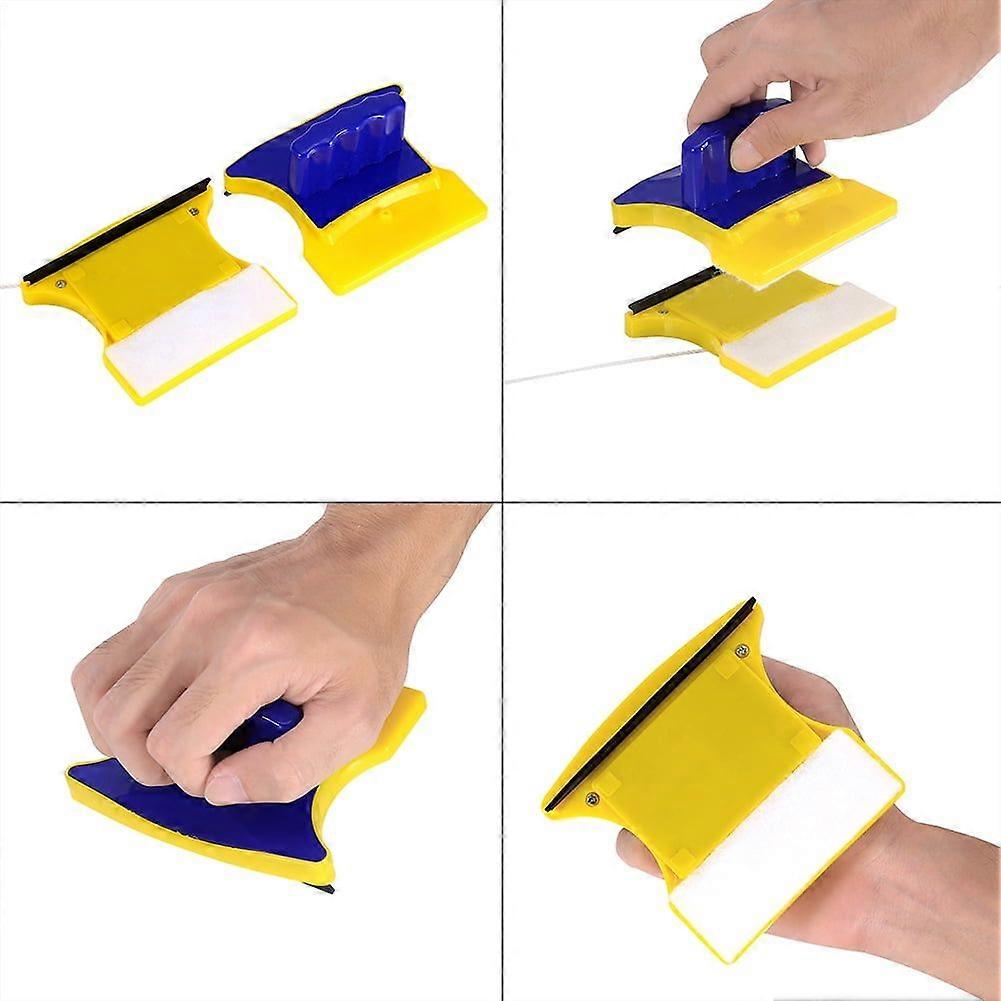 Square Shape Double Side Magnetic Glass Cleaner Wiper with 2 Extra Cleaning