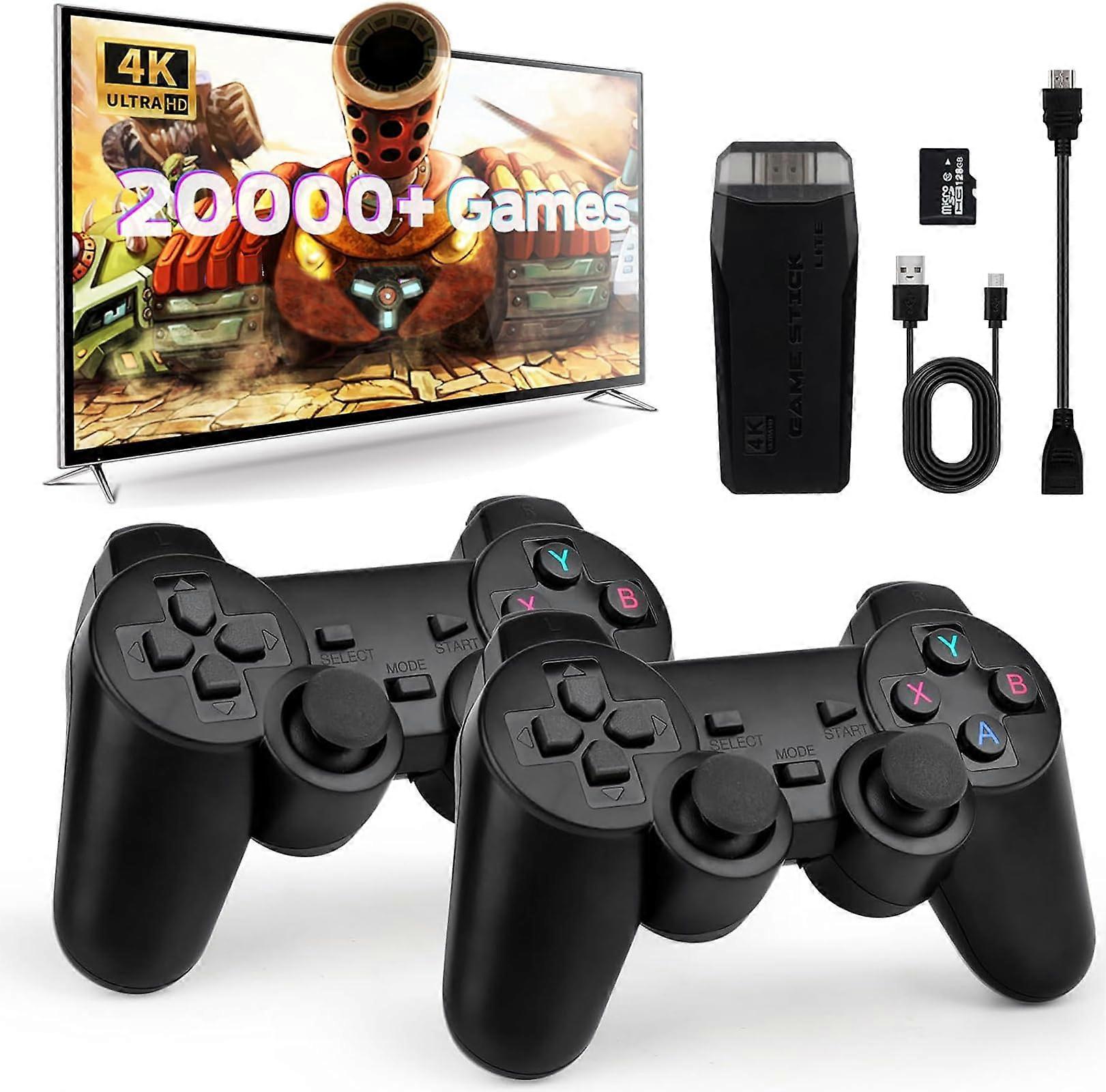 Retro Game Console with 21000 Games, HDMI Plug and Play, Dual Wireless Controllers, 9 Emulators