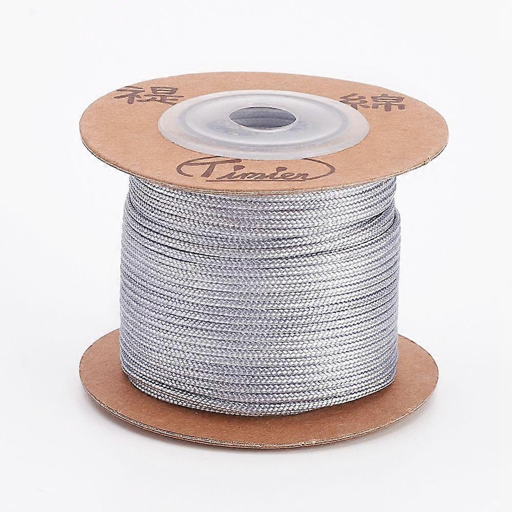 Nylon Cords String Threads Cords Round Light Grey 1.5mm 25m/roll