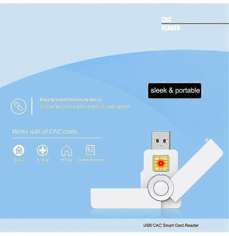 Card Reader USB C Smart Foldable Type C Common Access Tax Declaration SIM/ID/Bank Card Reader for