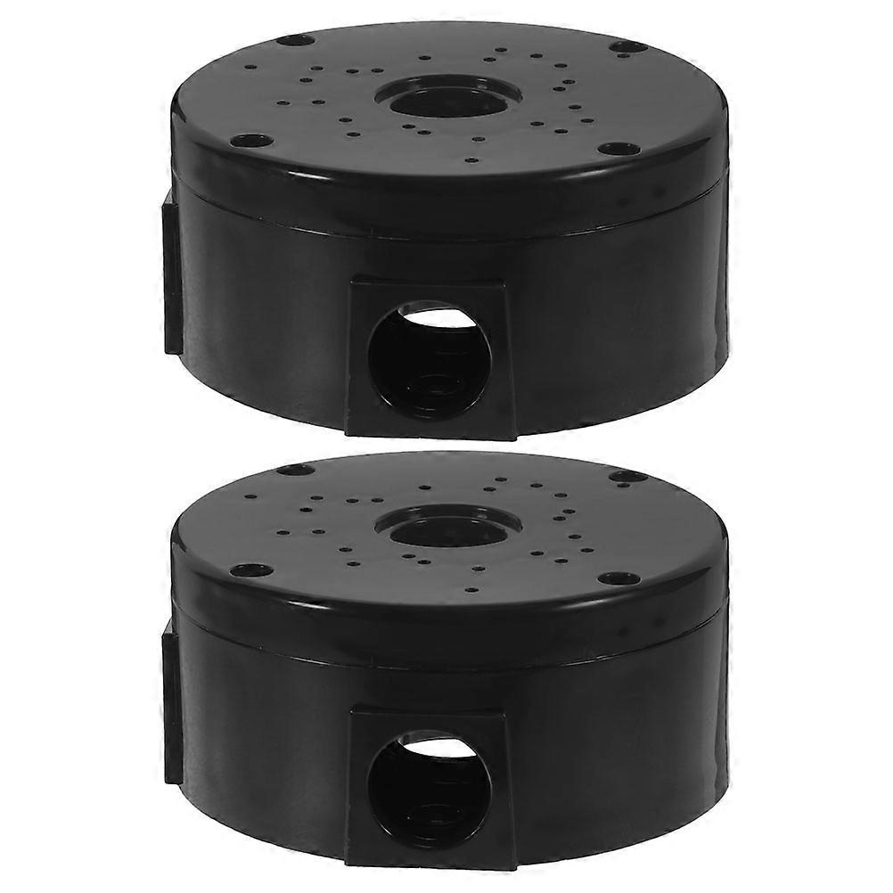 Wall Mount Waterproof Junction Box for Cable Hide 2Pcs Black Plastic