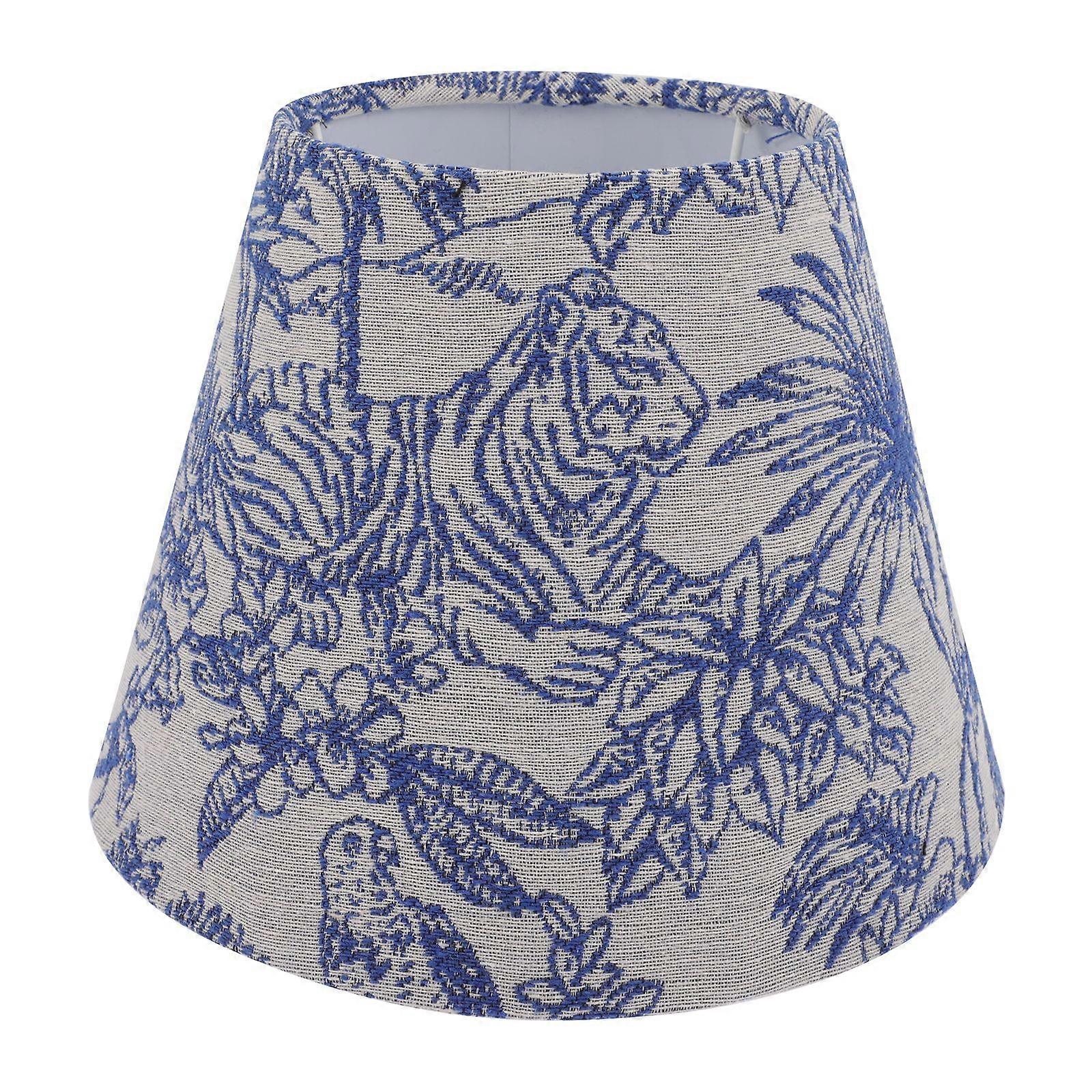 Small Lamp Shade Pattern Lamp Shade E14/E27 Light Socket Indoor Light Cover (Blue)