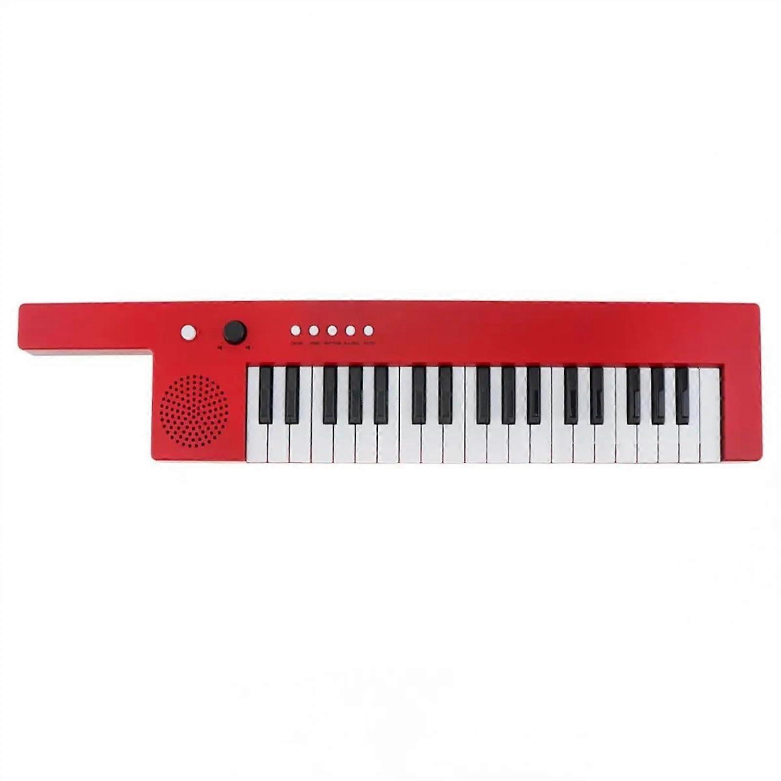 37 Key Electronic Keyboard with Microphone, 4 Tones 4 Rhythms, Mini Portable Piano for Beginners (Red)