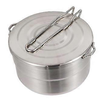Camping Cookware Stainless Steel Foldable Outdoor Cooking Pot with Lid 1.5L for Hiking and Picnics