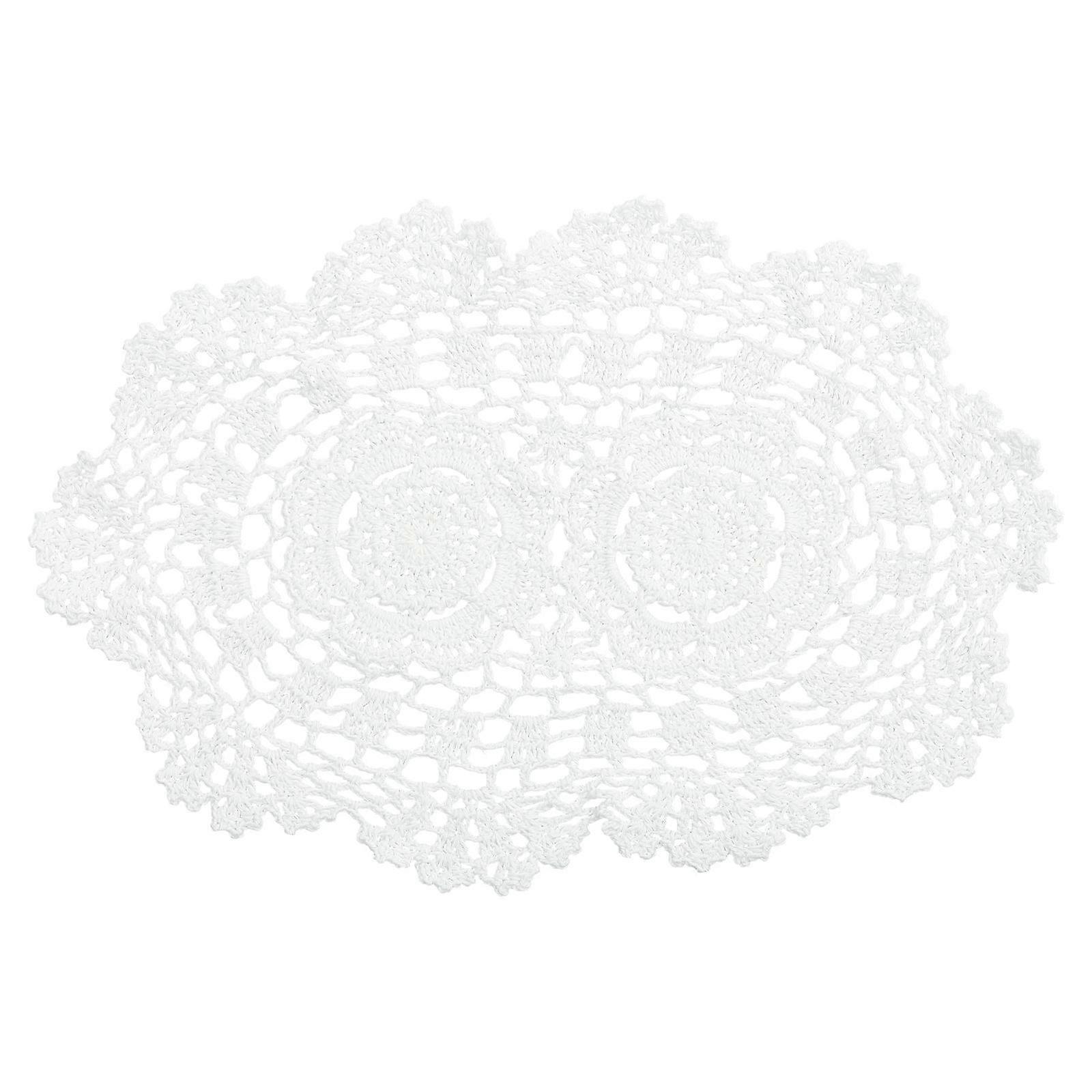 White Crochet Table Mat Cotton Placemat for Table Rustic Home Decor