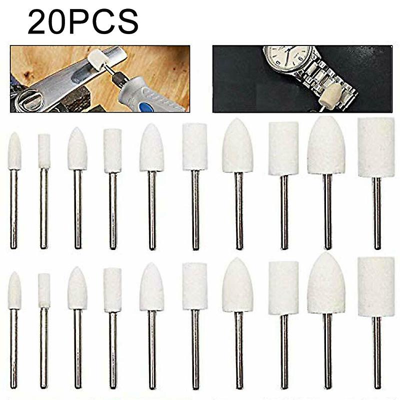 Wool Buffing Wheels Felt Mounted Mandrel Polishing Bits Kit 4/6/8/10/12mm