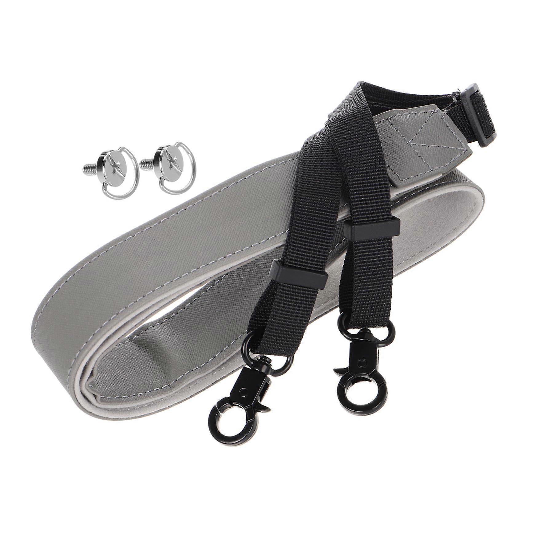 PU Leather Drone Controller Lanyard with Aluminum Clip, Adjustable Neck Strap for Remote Control