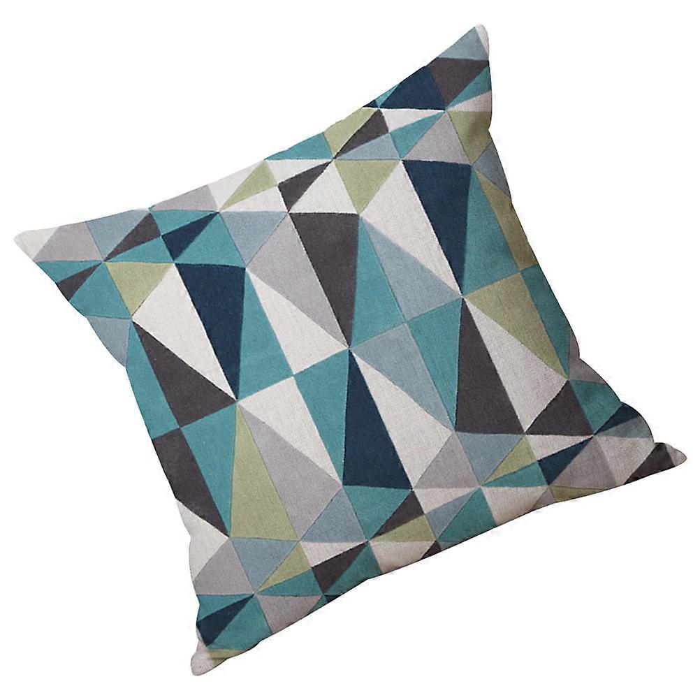Throw Pillow Case Linen Style with Geometric Pattern for Sofa 2Pcs