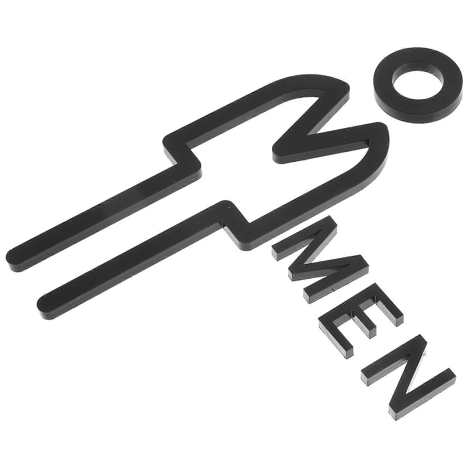 Black Acrylic Bathroom Sign for Toilet Identification Use