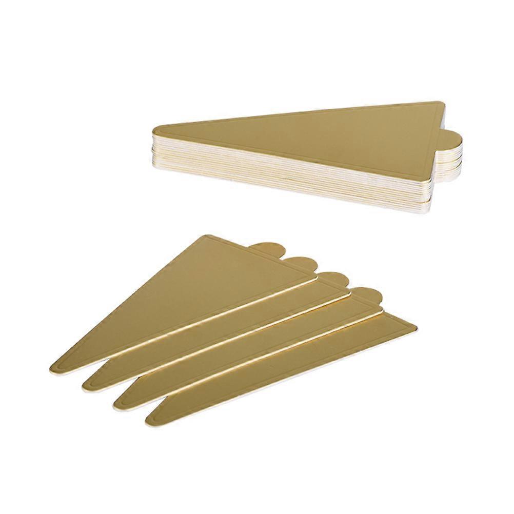 Golden Cake Serving Base Disposable Paper Triangle Mousse Cake Base Mats 100Pcs