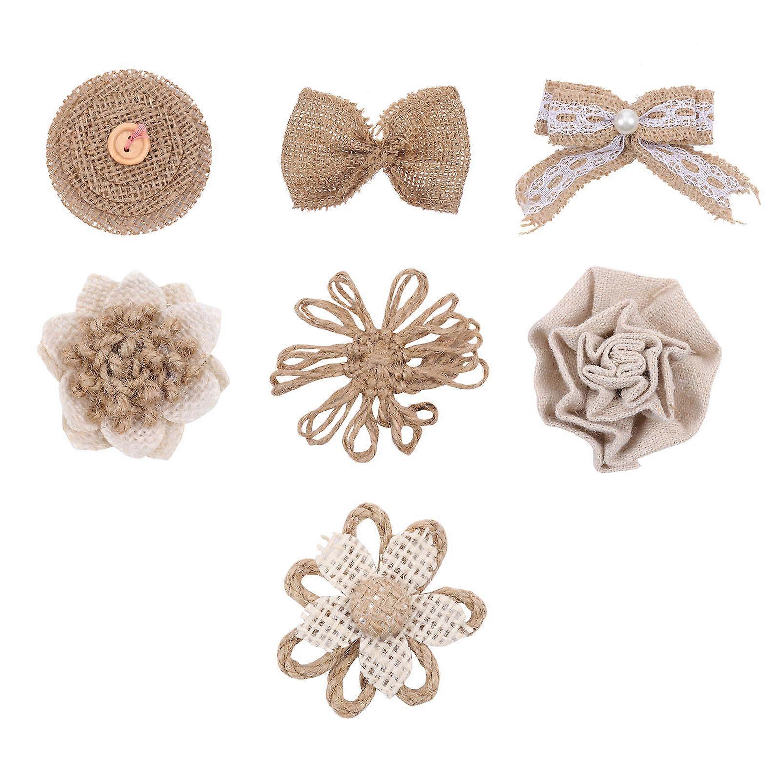 Linen Bowknot Decorative Bows for Home Decor 7Pcs Assorted