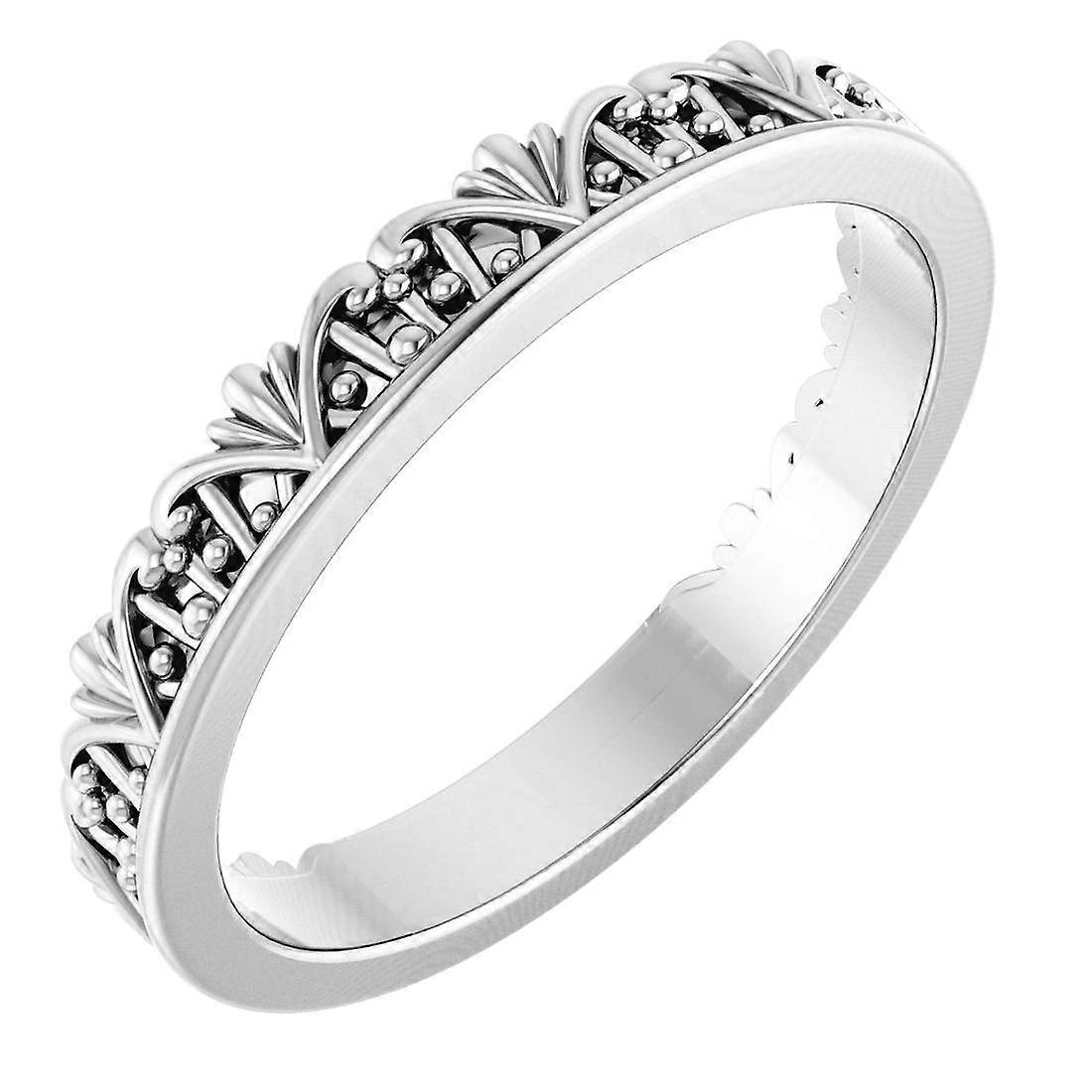 925 Sterling Silver Stackable Crown Ring Size 7 Stackable Ring for Women - 2.6 Grams