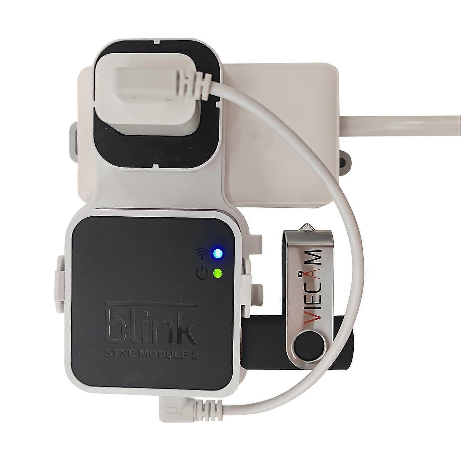 Wall Mount for Blink Sync Module 2 and 128GB USB Flash Drive for Blink Camera, SpaceSaving Cable Setup
