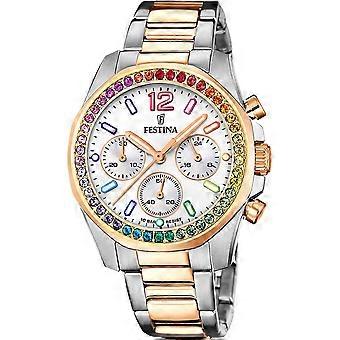 Reloj de mujer Festina de acero inoxidable de oro rosa F20608/2