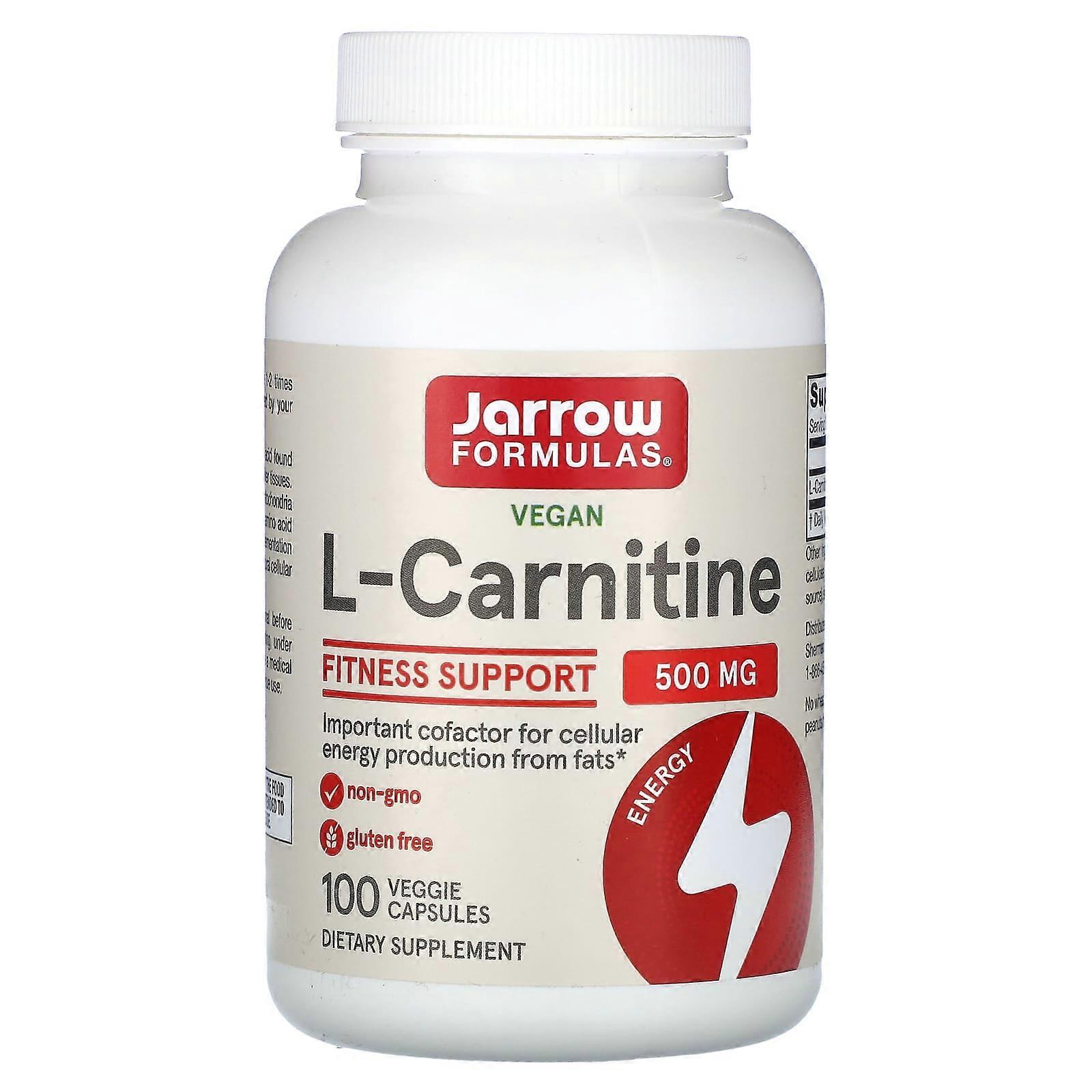Jarrow Formulas, L-Carnitine, 500 mg, 100 Veggie Caps
