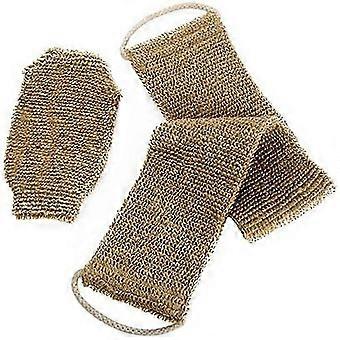 Bath & Shower Body Brush Scrubber with Handle Natural Exfoliating Hemp Back Scrubber