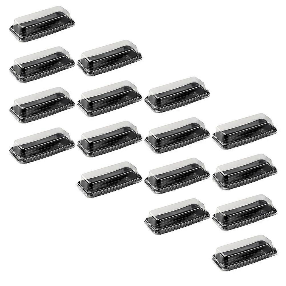 Cake Box Transparent Bread Box for Bread Use 16Pcs Black Pet Material